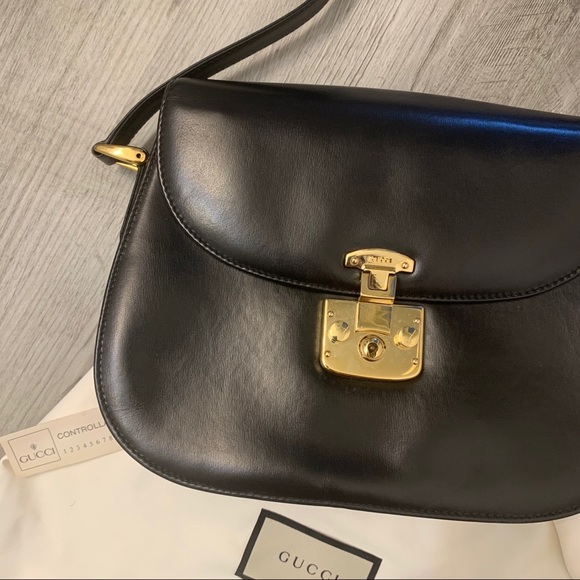 ▪️FINAL SALE▪️GUCCI Padlock Shoulder Bag Black Leather - Picture 13 of 14